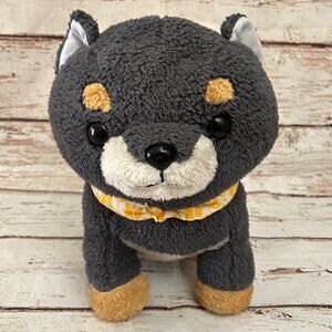 AMUSE Shiba Inu Plush Large Black Tan Mameshiba Dog 17" Authentic Japan